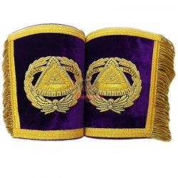 Grand Master Bullion Embroidered Masonic Gauntlets