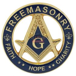 Faith Hope and Charity Gold Toned Masonic Lapel Pin
